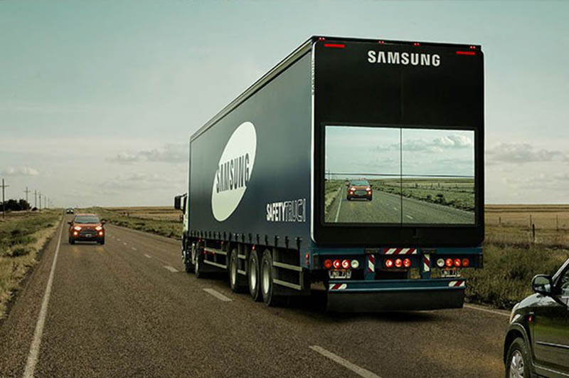 samsung camion transparent écran