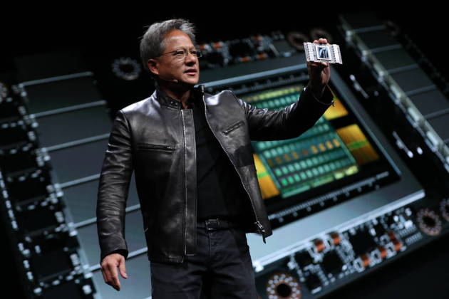 Présentation de la Nvidia GV100 par le CEO de la firme, Jen Hsun Huang