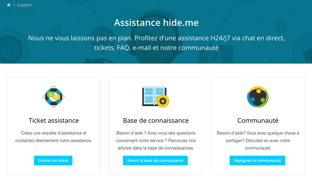 Service client Hide.me VPN