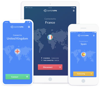 Interface VPN SaferVPN iOS