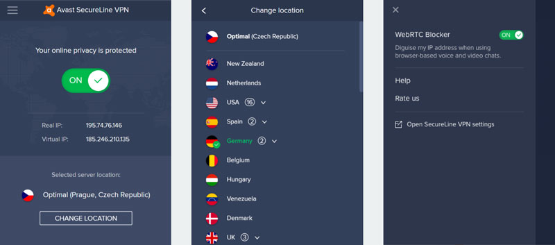 VPN Avast SecureLine Extension Navigateur Chrome et Firefox