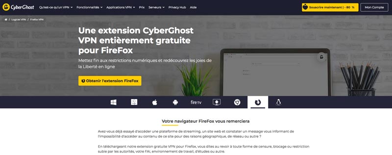 Extension VPn Firefox Cyberghost
