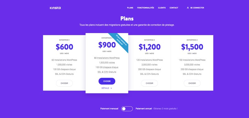 Kinsta Prix Enterprise
