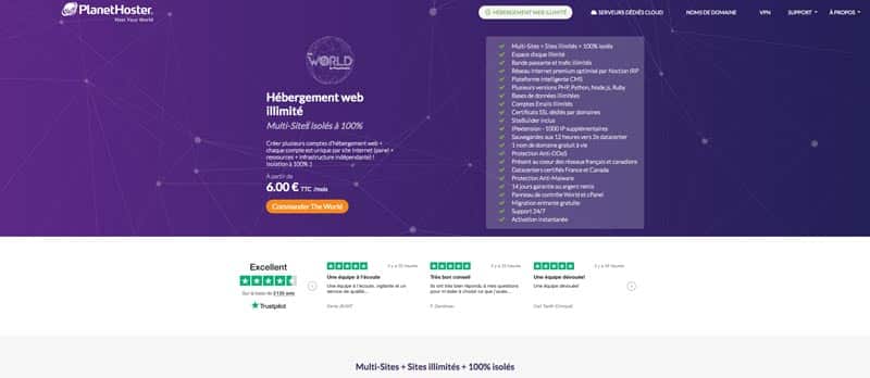 Planethoster Hébergement The World