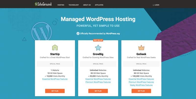 SiteGround Hébergement Web WordPress