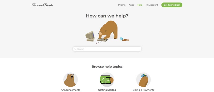 Tunnelbear Support Client