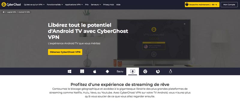 VPN Android TV Cyberghost