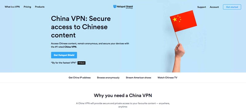 VPN Chine à éviter : Hotspot Shield