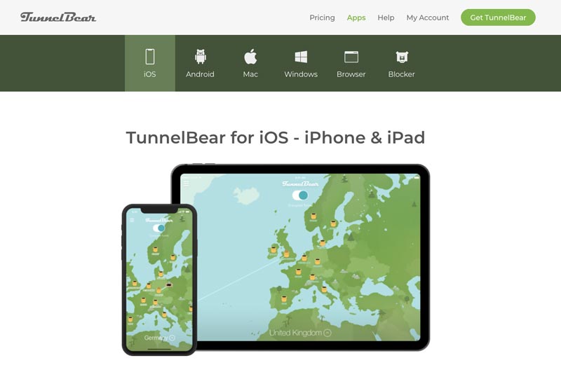 VPN iPhone Tunnelbear