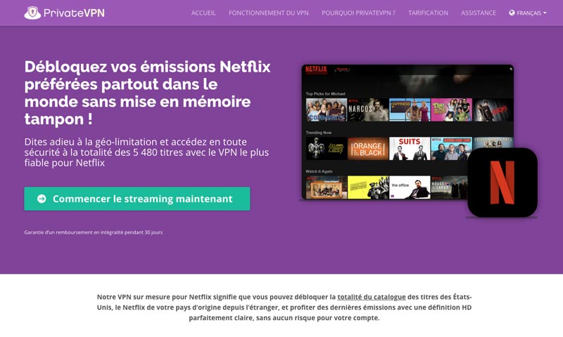 VPN Netflix PrivateVPN