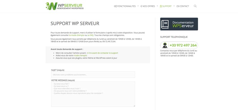 WPServeur Support Client