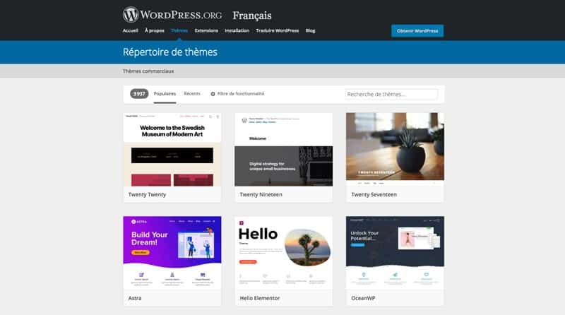 Thème et template Gratuit WordPress