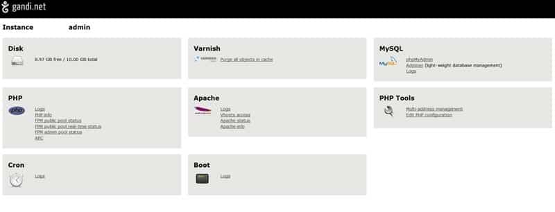 Gandi Panneau Administration