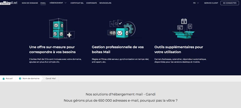 Gandi Hébergement Webmail