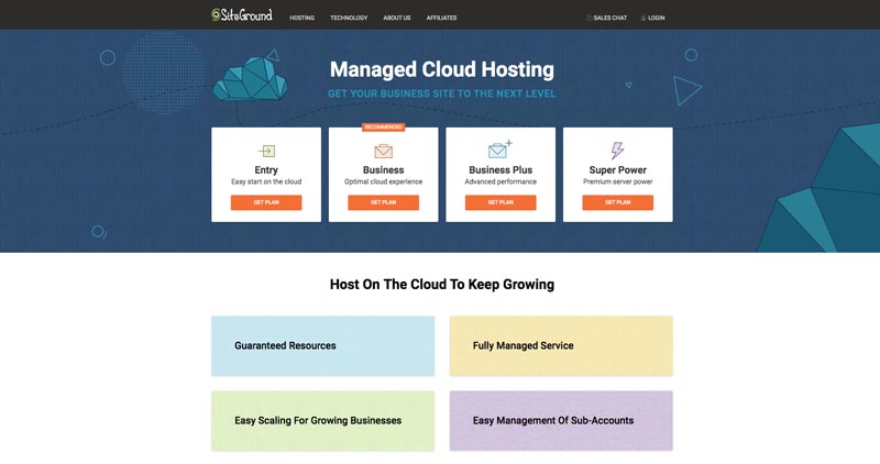 hébergement Cloud Siteground