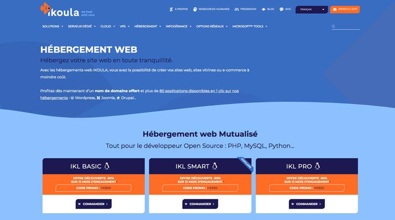 Hébergement mutualise Ikoula