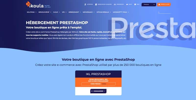 Hébergement Prestashop Ikoula