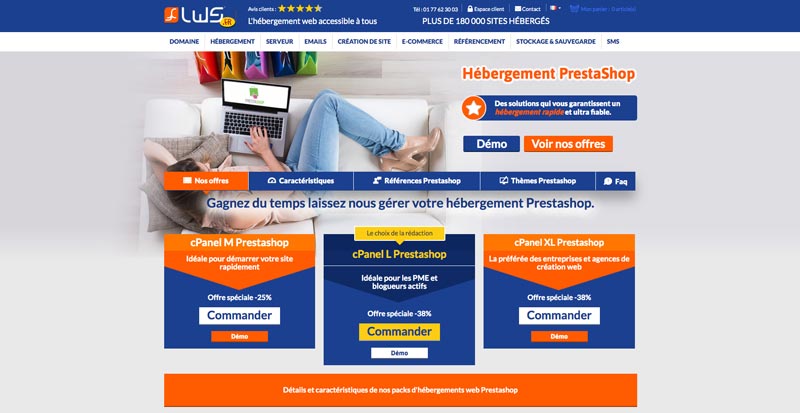 Hébergement Prestashop LWS