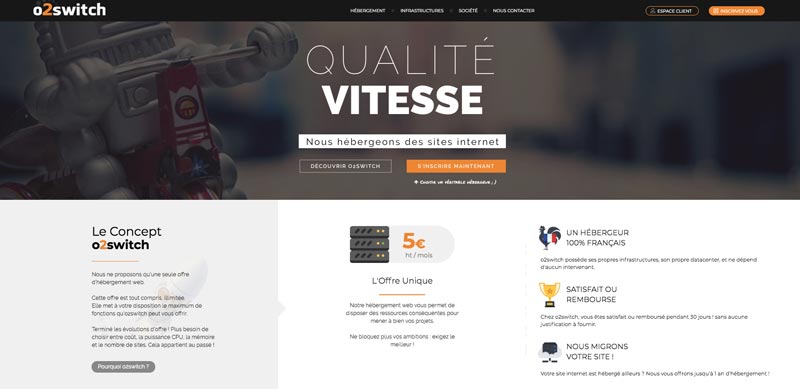 Hébergement web Français O2switch