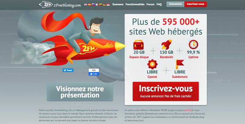 Hebergement Gratuit 2FreeHosting