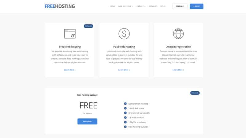Hebergement Gratuit FreeHosting