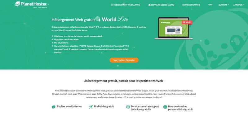 Hebergement Gratuit Planethoster