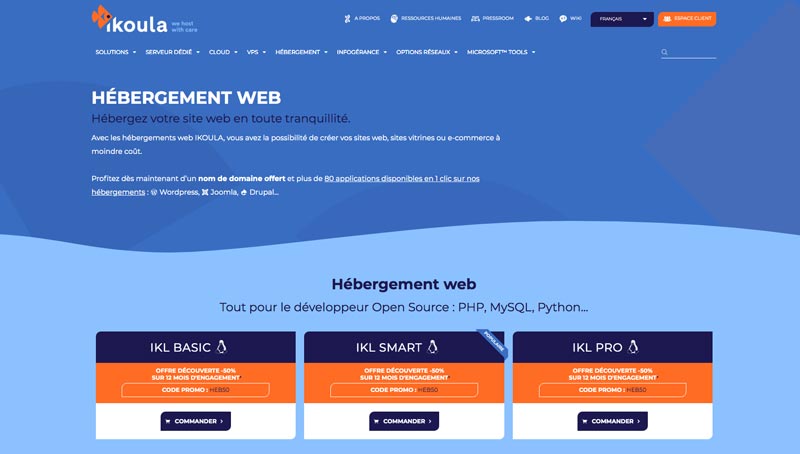 hébergement web pas cher Ikoula