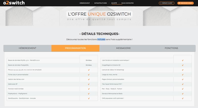 Hébergeur PHP O2switch