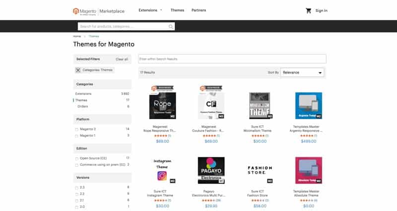 Magento Thèmes et Templates