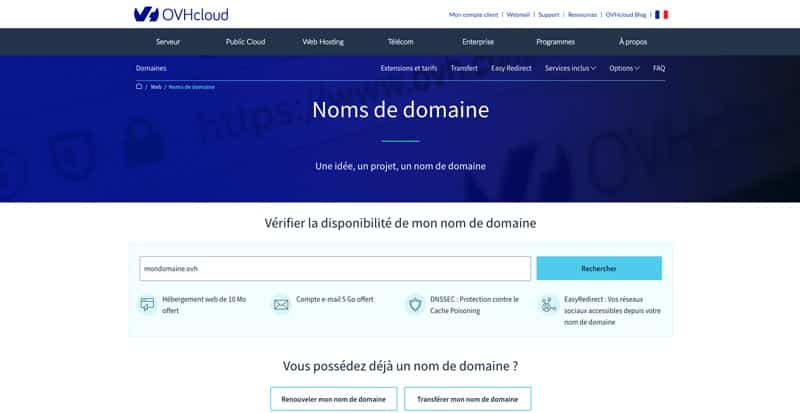 OVH Nom de Domaine
