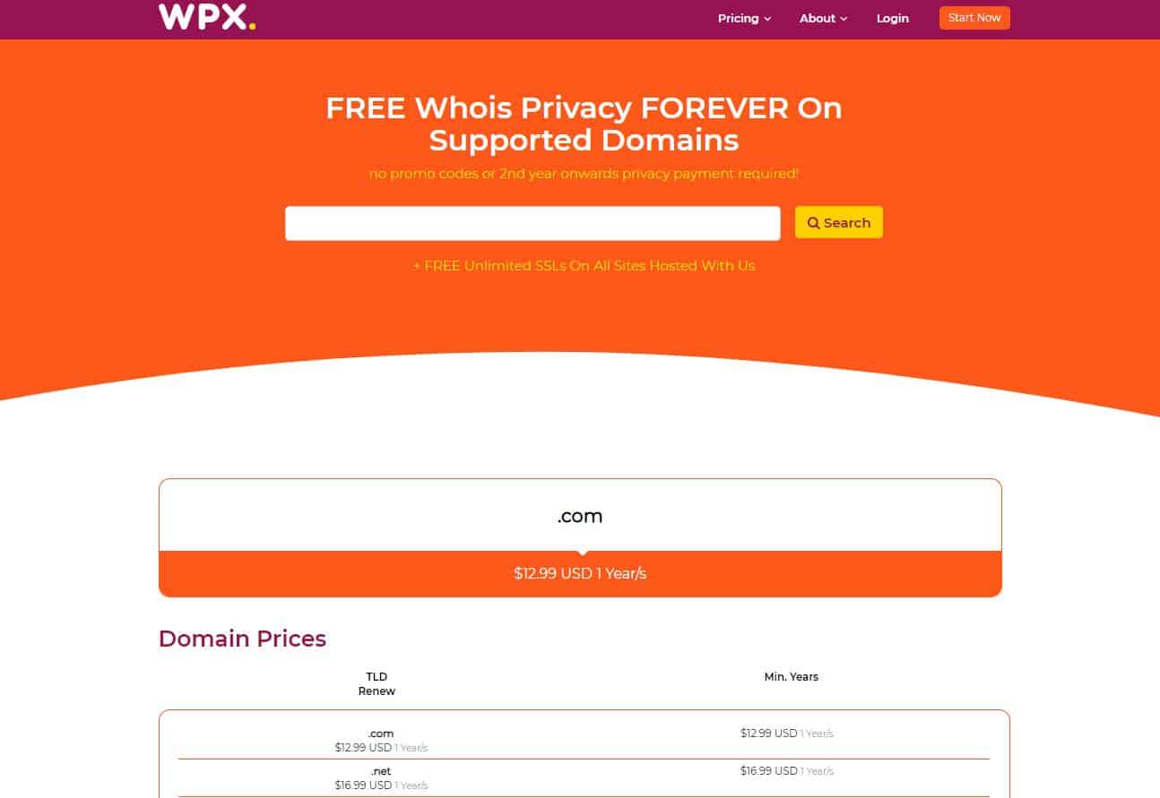 WPX Hosting Nom de Domaine